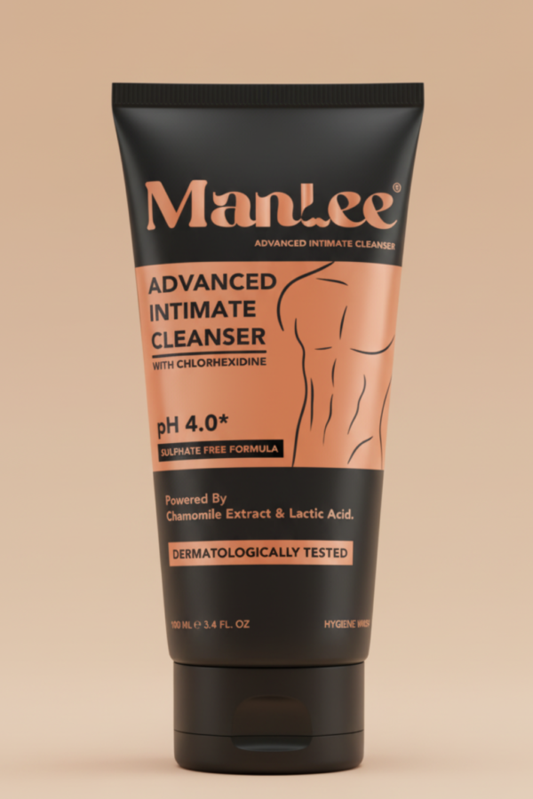 Manlee®: Advanced Intimate Cleanser with Chlorhexidine and Lactic Acid 100ml | ph balanced to 4.0* | Sulphate Free